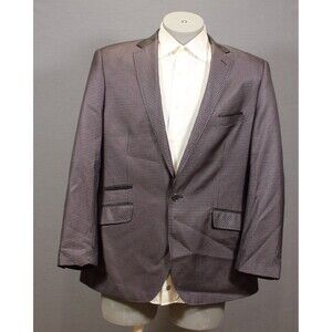 Statement Italy Confidence Men Brown Plaid Elbow Patches 1 Btn Blazer Jacket 44R